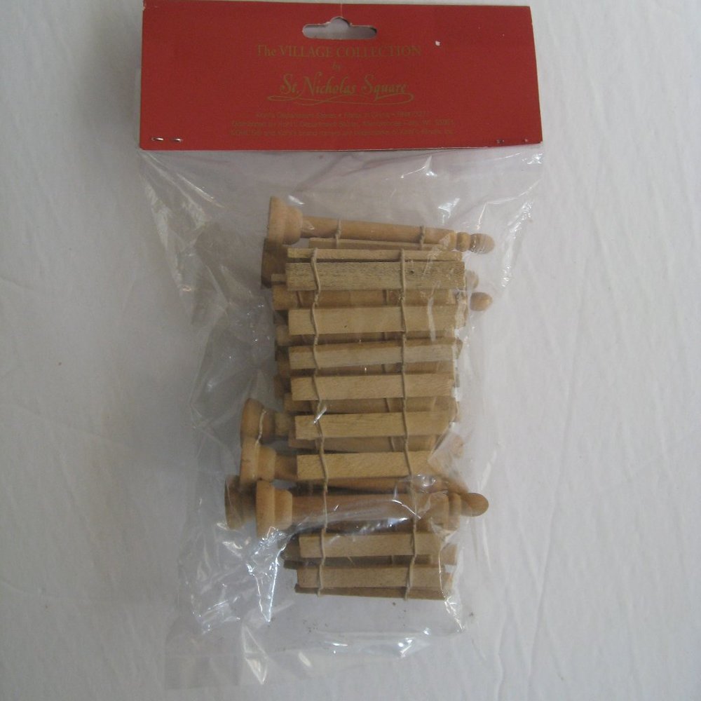 St. Nicholas Square Christmas Village Wooden Fence Wood Picket Posts 2" x 33"